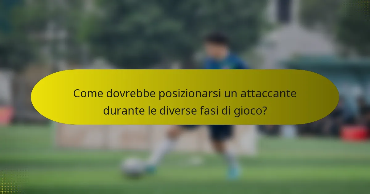 Come dovrebbe posizionarsi un attaccante durante le diverse fasi di gioco?