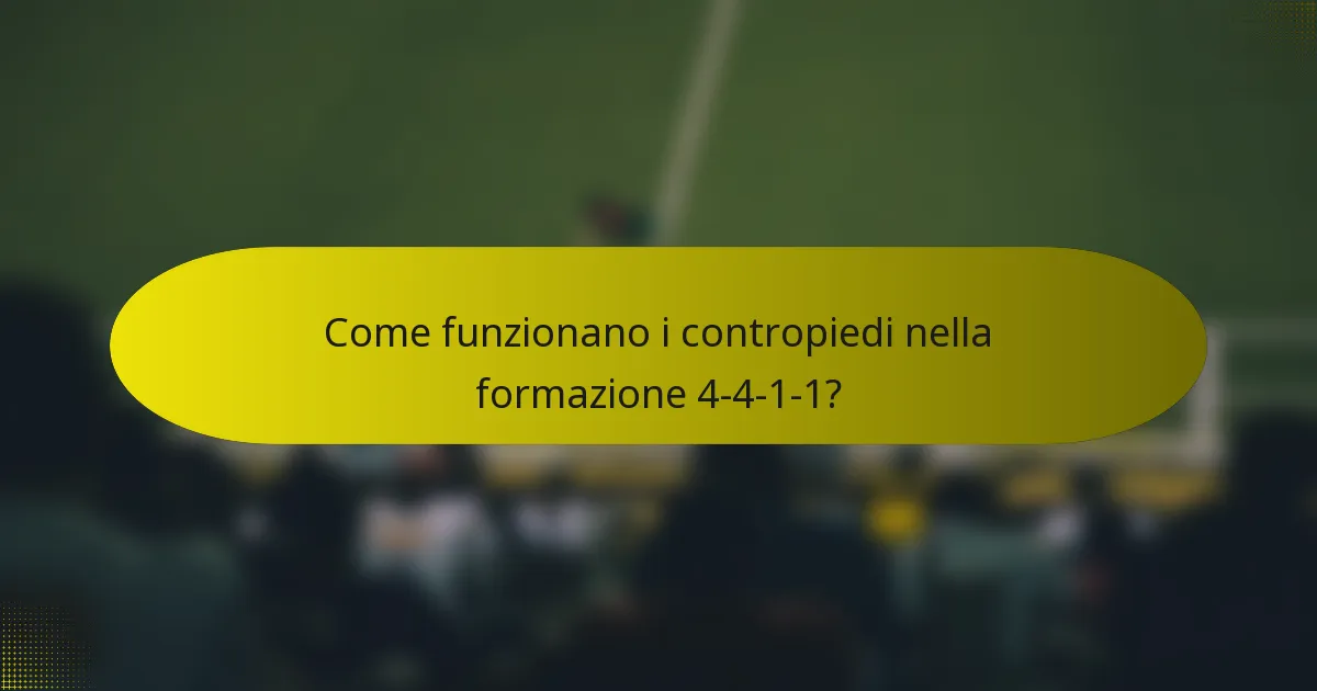 Come funzionano i contropiedi nella formazione 4-4-1-1?