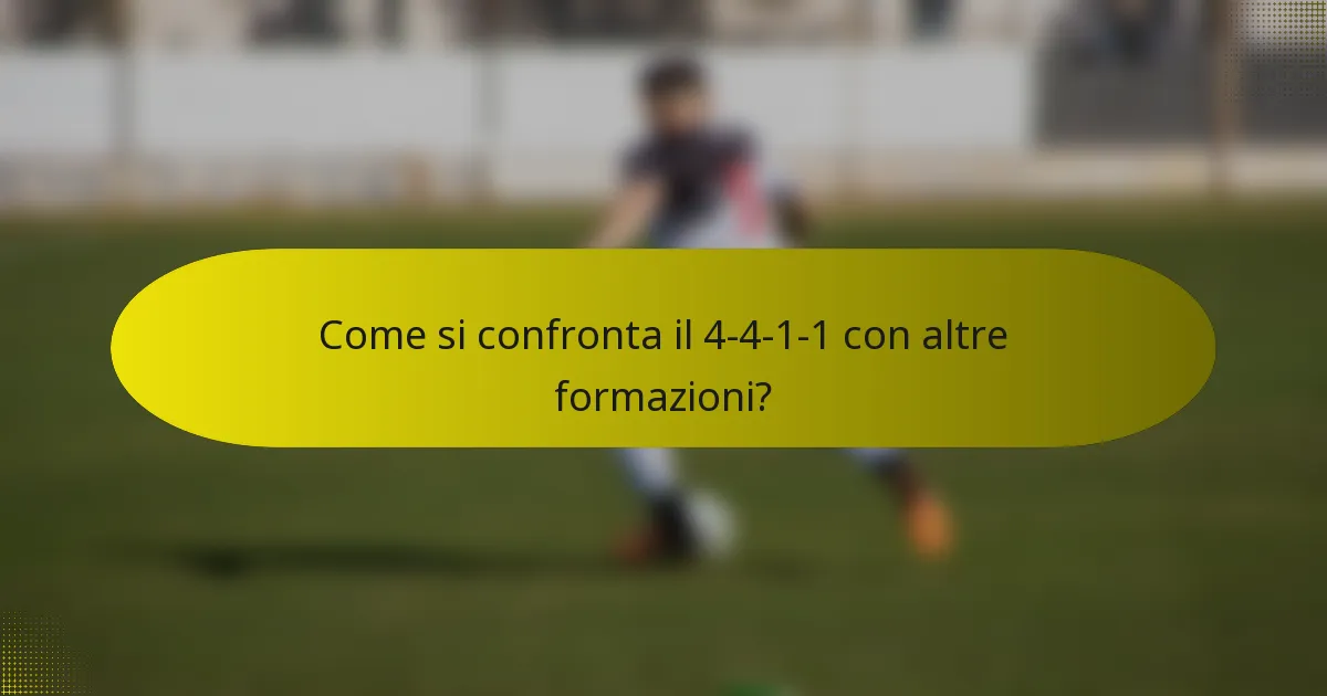Come si confronta il 4-4-1-1 con altre formazioni?