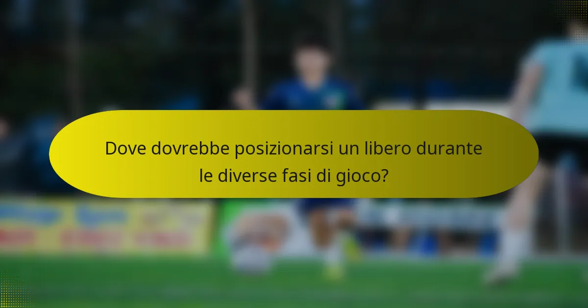 Dove dovrebbe posizionarsi un libero durante le diverse fasi di gioco?
