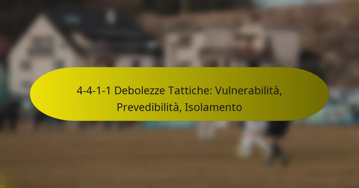 4-4-1-1 Debolezze Tattiche: Vulnerabilità, Prevedibilità, Isolamento