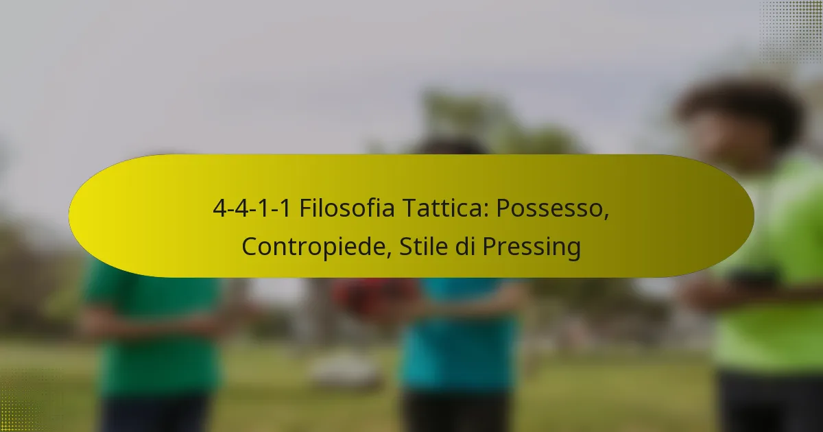 4-4-1-1 Filosofia Tattica: Possesso, Contropiede, Stile di Pressing