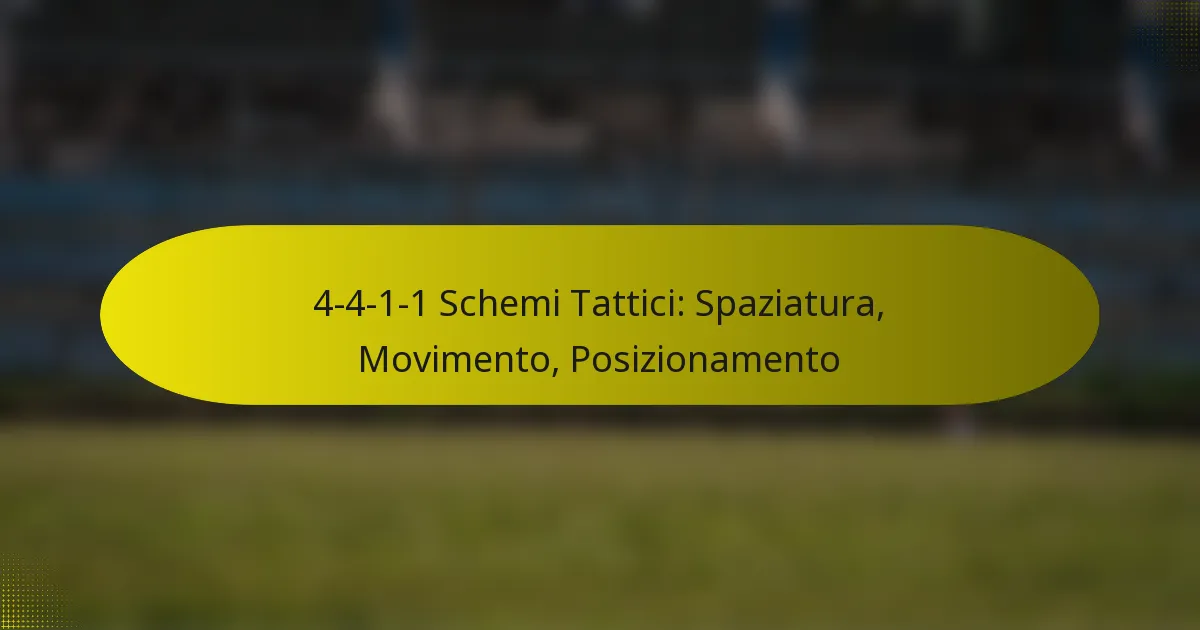 4-4-1-1 Schemi Tattici: Spaziatura, Movimento, Posizionamento