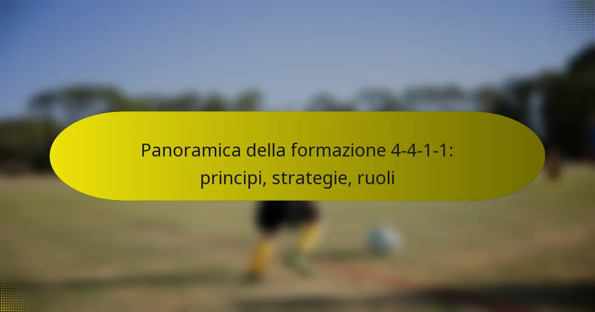 Panoramica della formazione 4-4-1-1: principi, strategie, ruoli