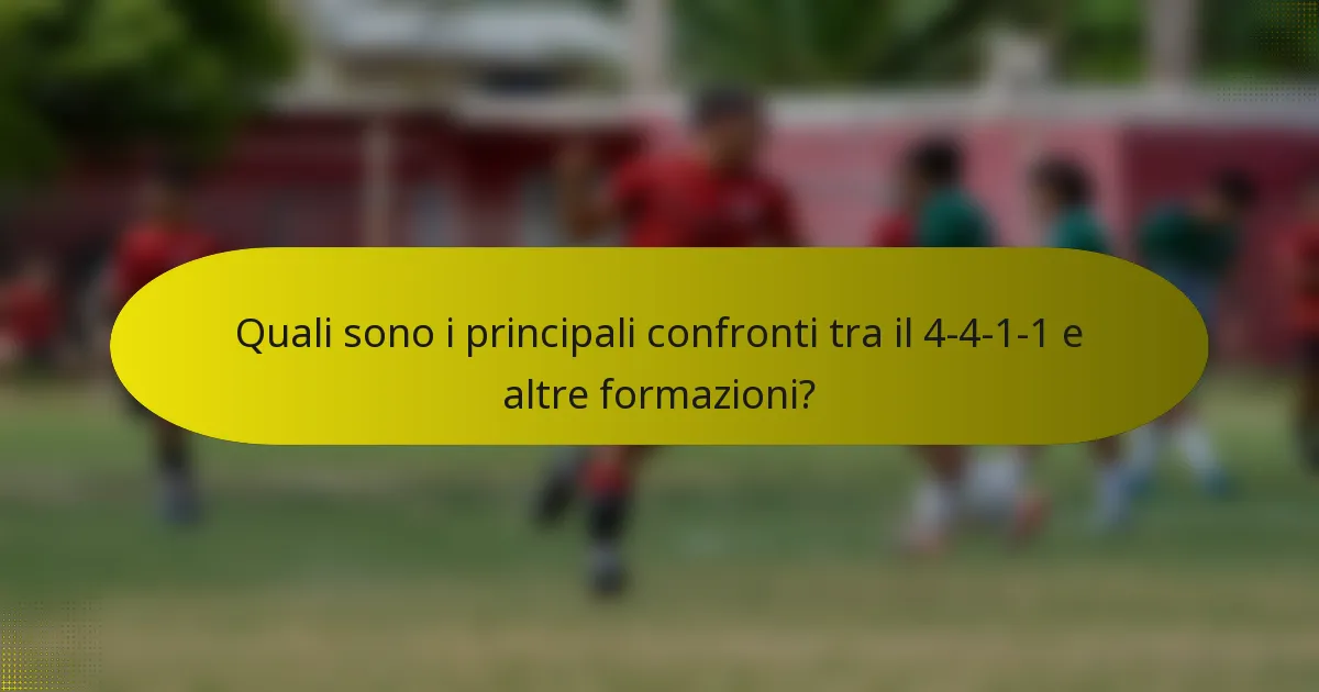 Quali sono i principali confronti tra il 4-4-1-1 e altre formazioni?